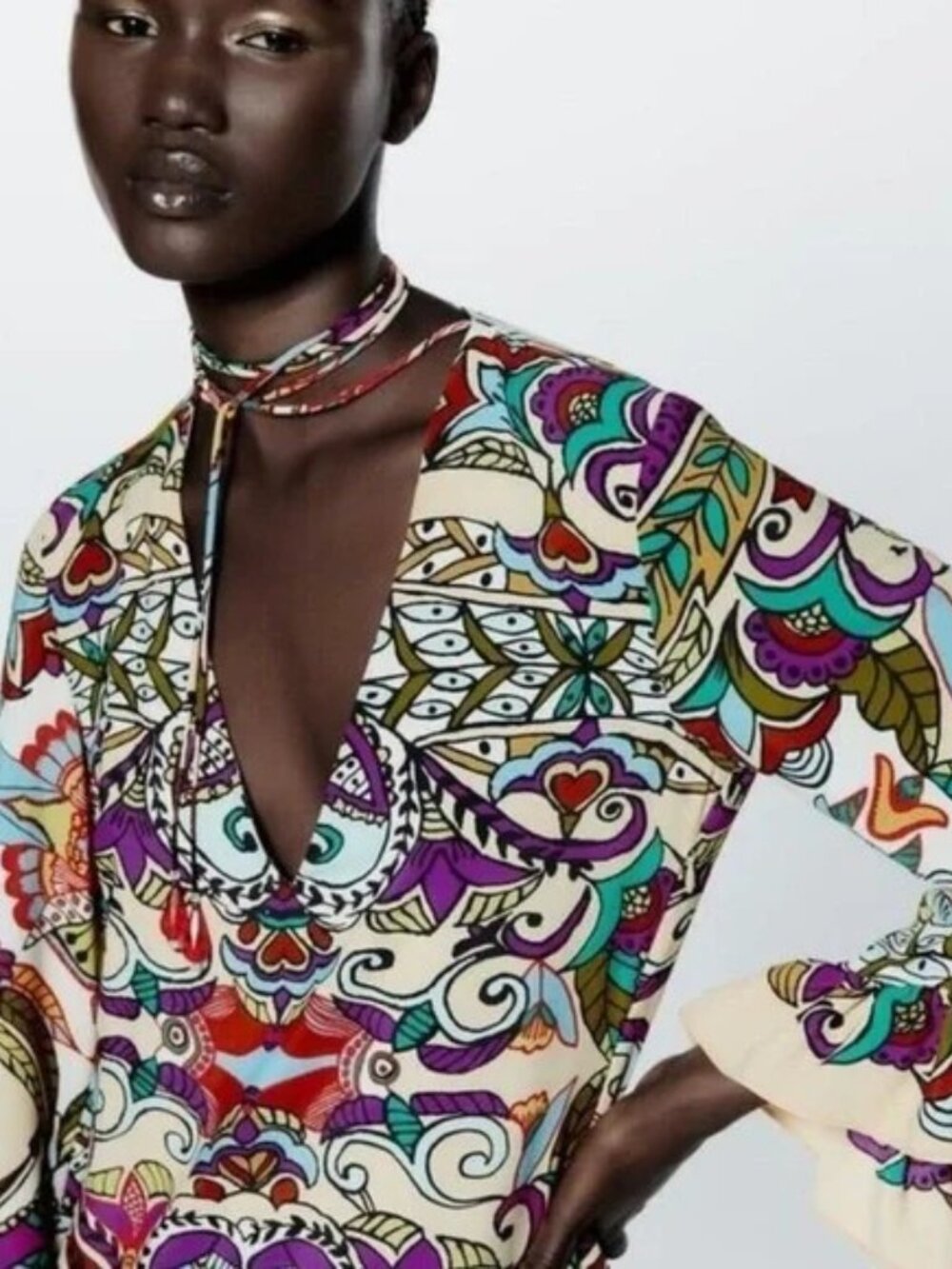 BLOGGERS FAV ZARA MULTICOLORED PRINTED DRESS - Picture 2 of 13